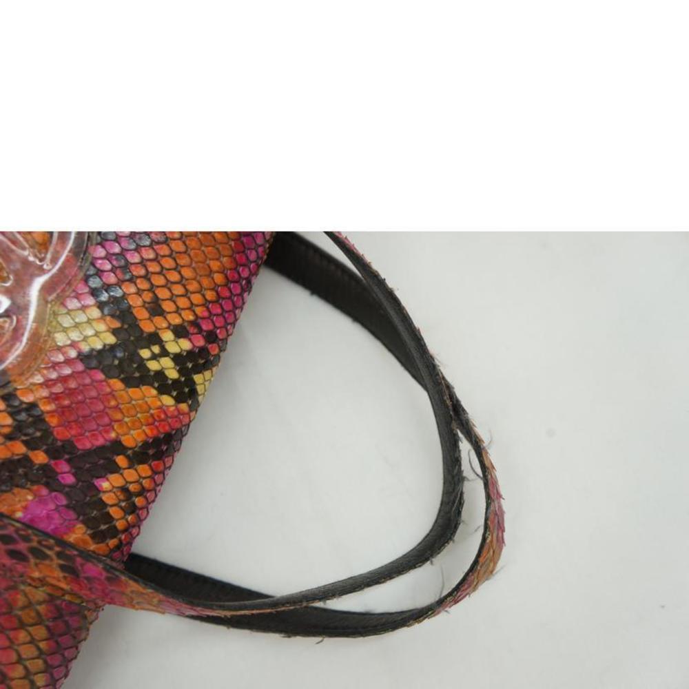 Chanel Cc Coco Mark Python Flap Handbag Black - image 4